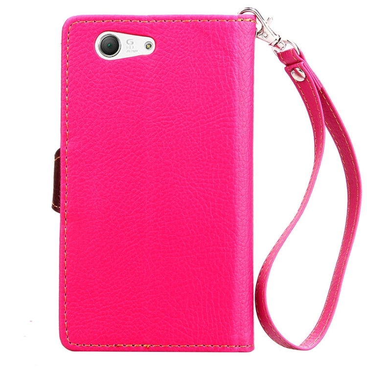 Leaf Magnetic Snap Litchi Texture Horizontal Flip Leather Case with Card Slots & Holder & Lanyard for Sony Xperia Z4 Compact