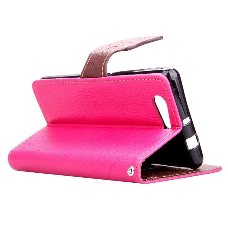 Leaf Magnetic Snap Litchi Texture Horizontal Flip Leather Case with Card Slots & Holder & Lanyard for Sony Xperia Z4 Compact