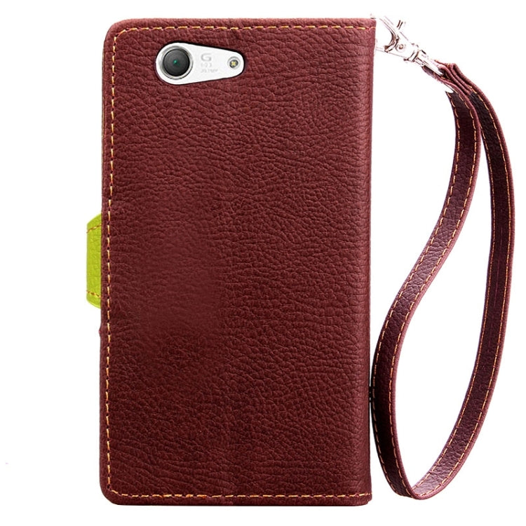 Leaf Magnetic Snap Litchi Texture Horizontal Flip Leather Case with Card Slots & Holder & Lanyard for Sony Xperia Z4 Compact