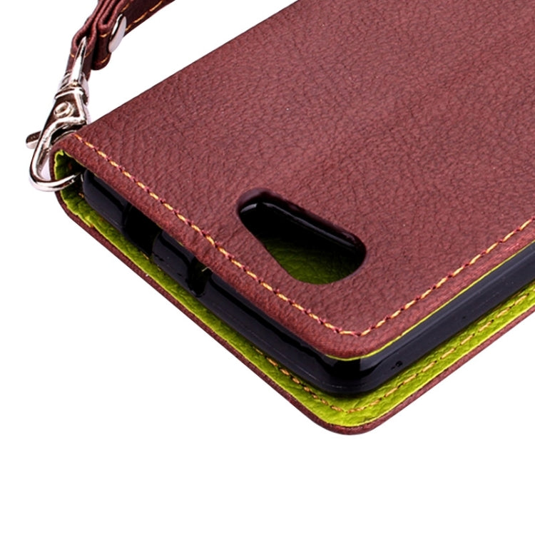 Leaf Magnetic Snap Litchi Texture Horizontal Flip Leather Case with Card Slots & Holder & Lanyard for Sony Xperia Z4 Compact