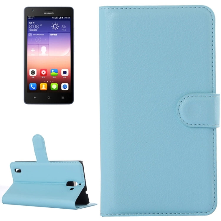 Litchi Texture Horizontal Flip Leather Case with Card Slots & Wallet & Holder for Huawei Ascend G628
