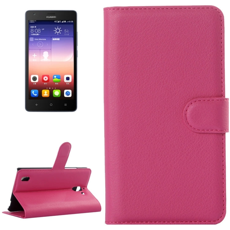 Litchi Texture Horizontal Flip Leather Case with Card Slots & Wallet & Holder for Huawei Ascend G628
