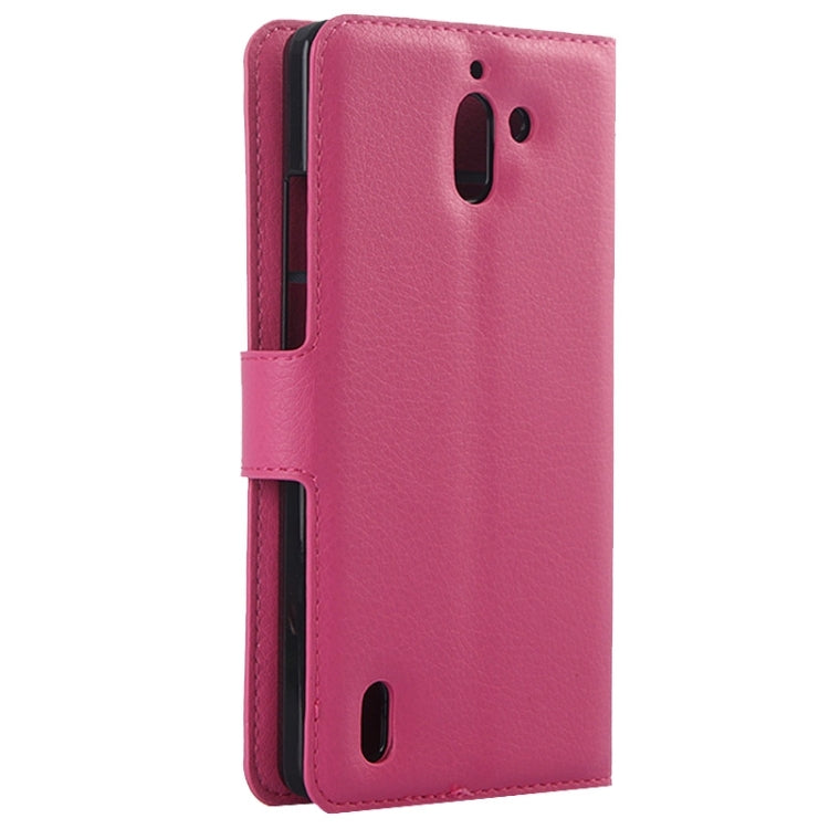 Litchi Texture Horizontal Flip Leather Case with Card Slots & Wallet & Holder for Huawei Ascend G628