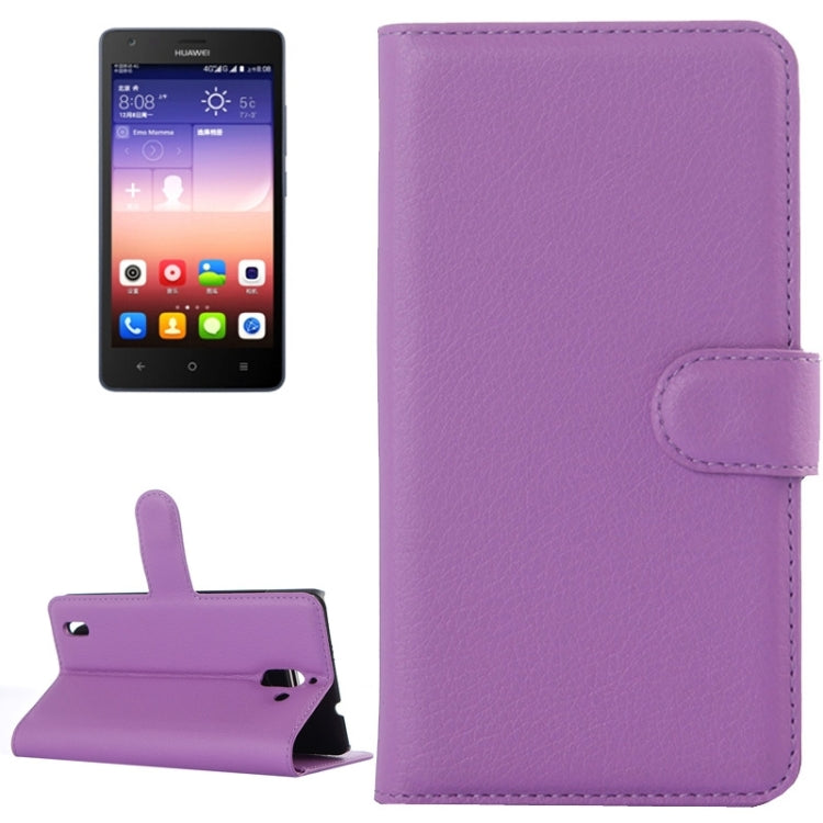 Litchi Texture Horizontal Flip Leather Case with Card Slots & Wallet & Holder for Huawei Ascend G628