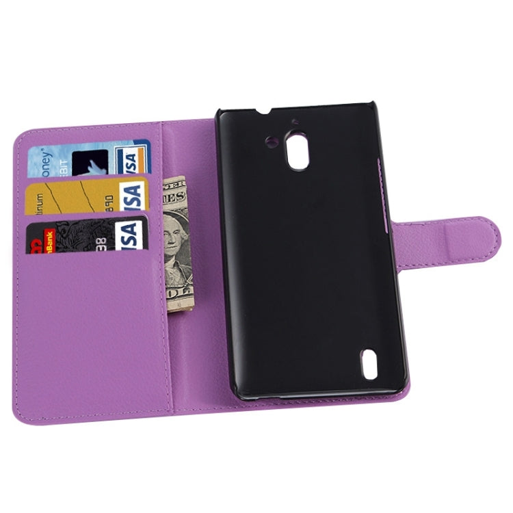 Litchi Texture Horizontal Flip Leather Case with Card Slots & Wallet & Holder for Huawei Ascend G628