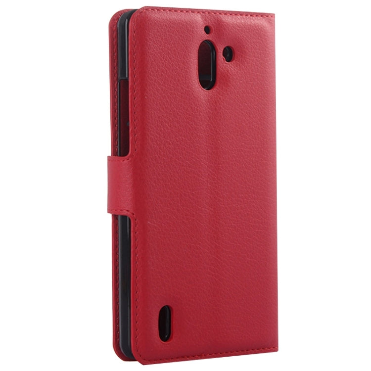 Litchi Texture Horizontal Flip Leather Case with Card Slots & Wallet & Holder for Huawei Ascend G628