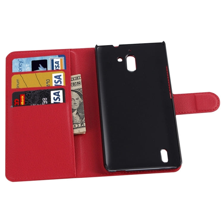 Litchi Texture Horizontal Flip Leather Case with Card Slots & Wallet & Holder for Huawei Ascend G628