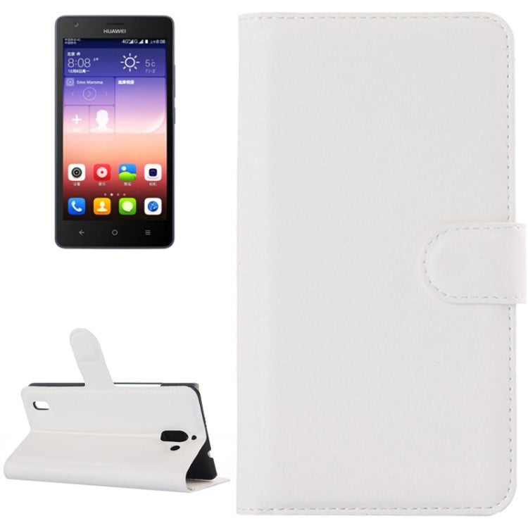 Litchi Texture Horizontal Flip Leather Case with Card Slots & Wallet & Holder for Huawei Ascend G628