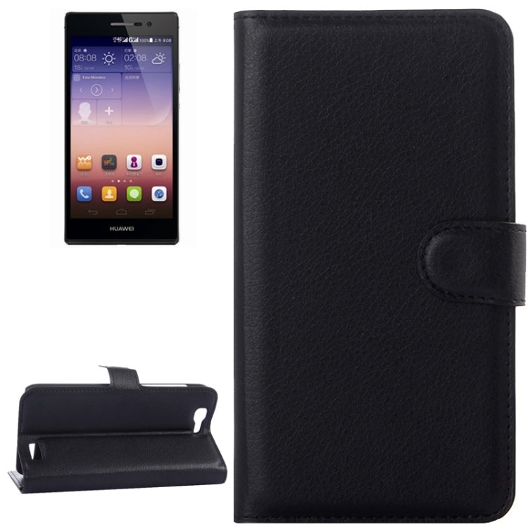 Litchi Texture Horizontal Flip Leather Case with Card Slots & Wallet & Holder for Huawei Ascend G7