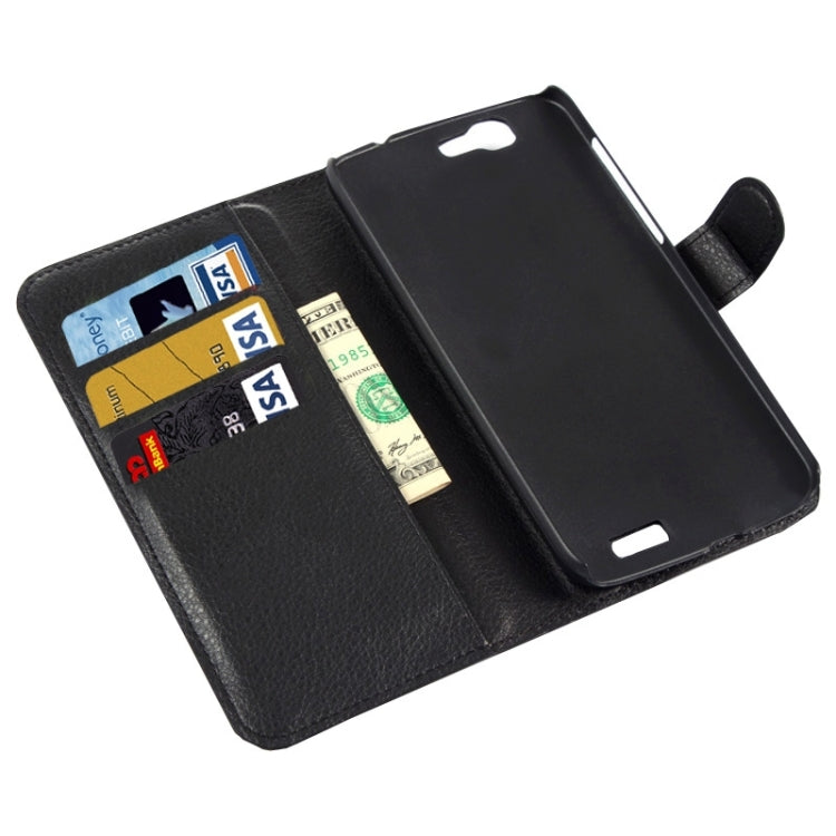 Litchi Texture Horizontal Flip Leather Case with Card Slots & Wallet & Holder for Huawei Ascend G7