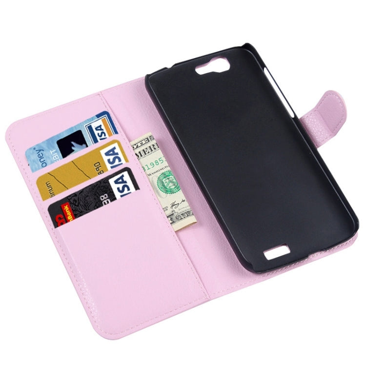 Litchi Texture Horizontal Flip Leather Case with Card Slots & Wallet & Holder for Huawei Ascend G7