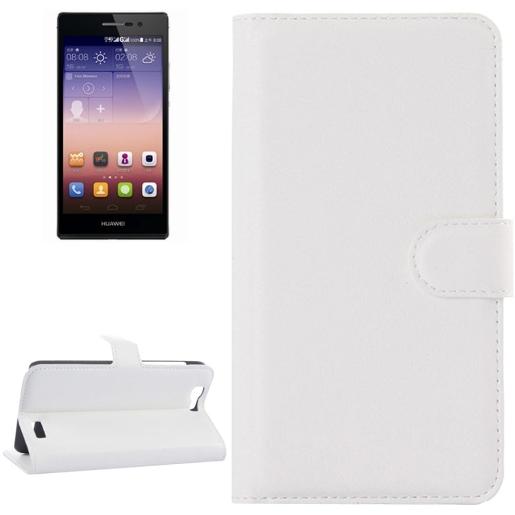 Litchi Texture Horizontal Flip Leather Case with Card Slots & Wallet & Holder for Huawei Ascend G7