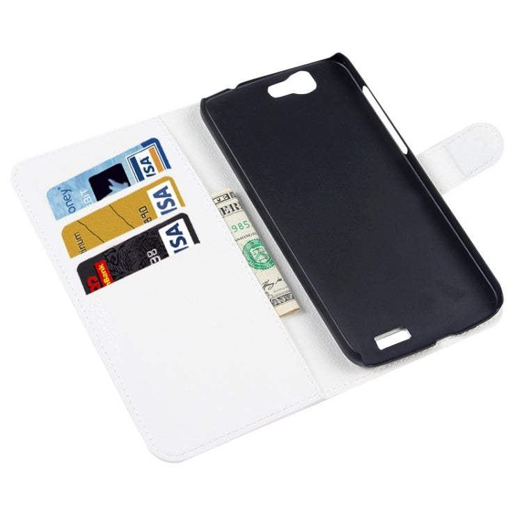 Litchi Texture Horizontal Flip Leather Case with Card Slots & Wallet & Holder for Huawei Ascend G7
