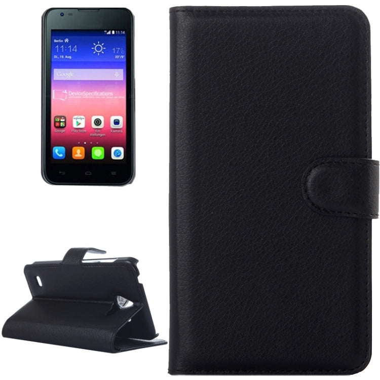 Litchi Texture Horizontal Flip Leather Case with Card Slots & Wallet & Holder for Huawei Ascend Y550