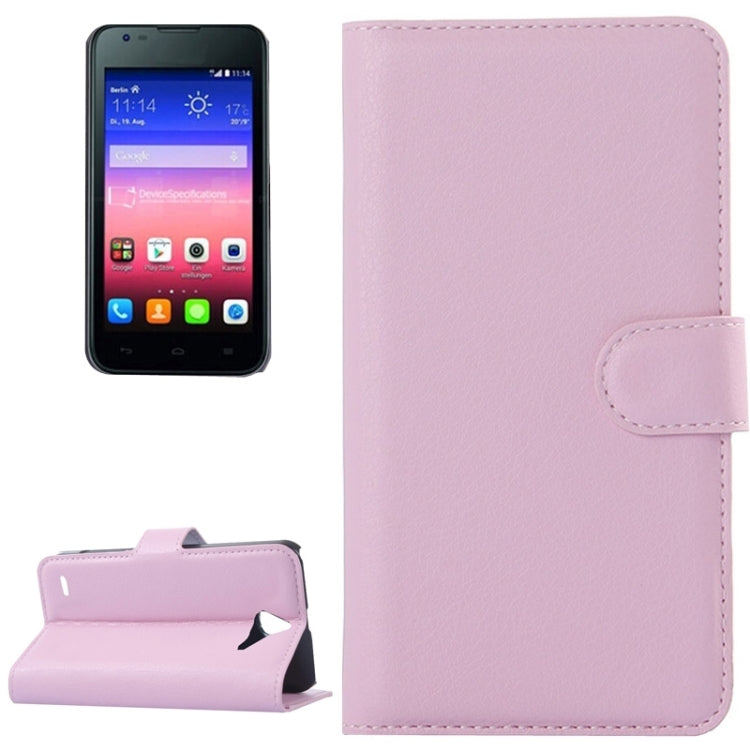 Litchi Texture Horizontal Flip Leather Case with Card Slots & Wallet & Holder for Huawei Ascend Y550