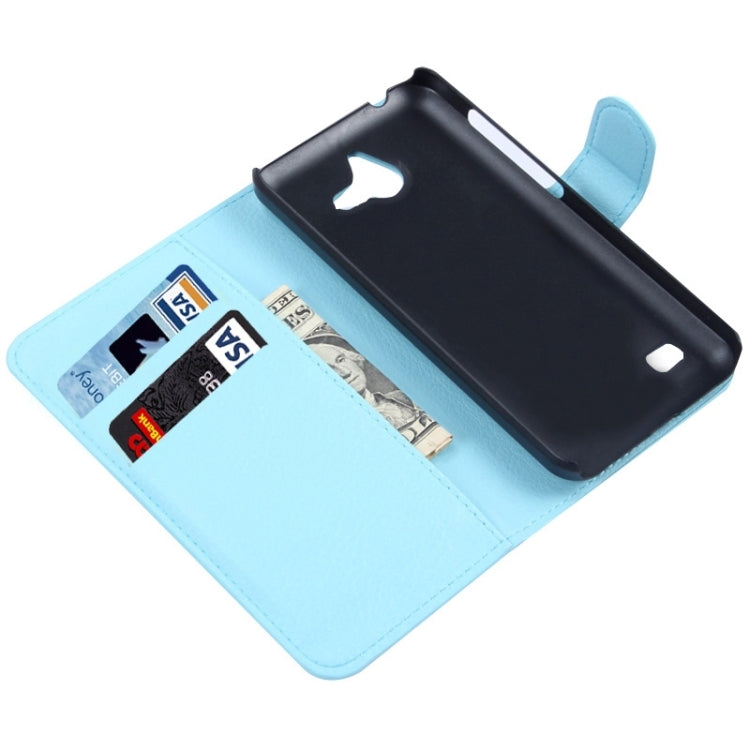 Litchi Texture Horizontal Flip Leather Case with Card Slots & Wallet & Holder for Huawei Ascend Y550