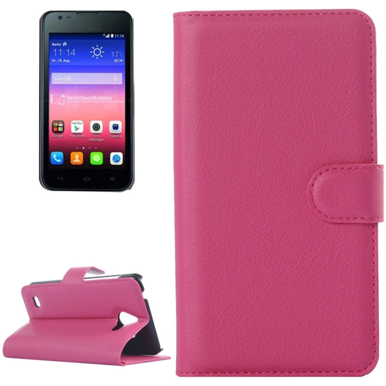 Litchi Texture Horizontal Flip Leather Case with Card Slots & Wallet & Holder for Huawei Ascend Y550