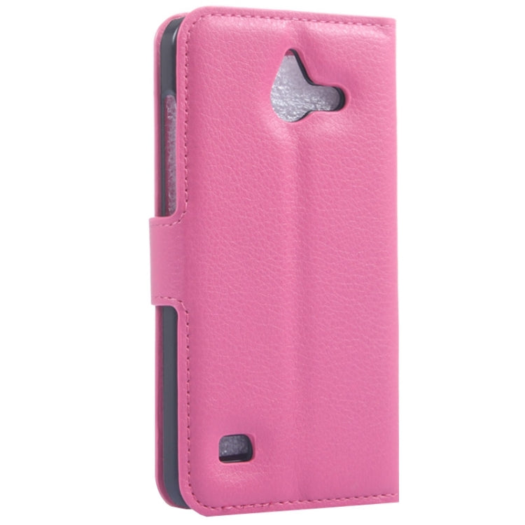 Litchi Texture Horizontal Flip Leather Case with Card Slots & Wallet & Holder for Huawei Ascend Y550