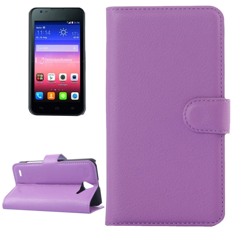 Litchi Texture Horizontal Flip Leather Case with Card Slots & Wallet & Holder for Huawei Ascend Y550