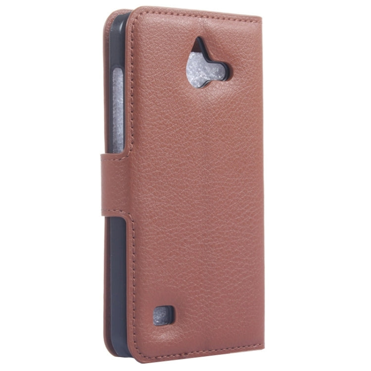 Litchi Texture Horizontal Flip Leather Case with Card Slots & Wallet & Holder for Huawei Ascend Y550