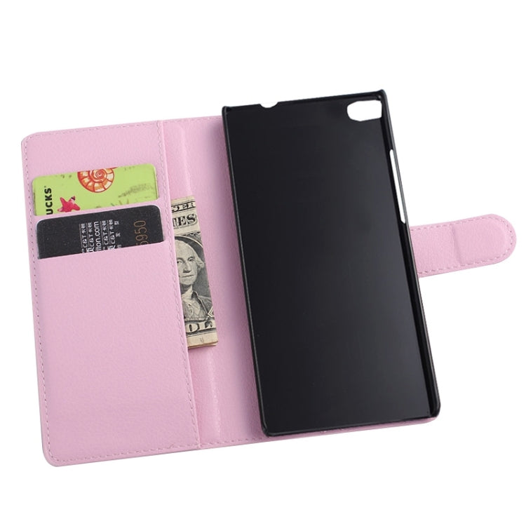 Lichee Texture Leather Case with Holder & Card Slots & Wallet for Huawei P8