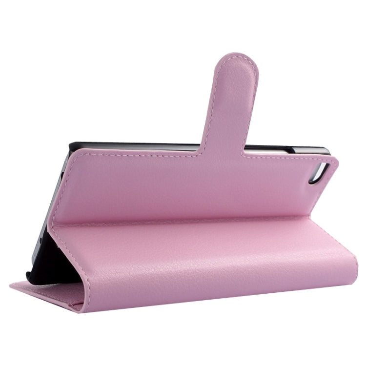 Lichee Texture Leather Case with Holder & Card Slots & Wallet for Huawei P8