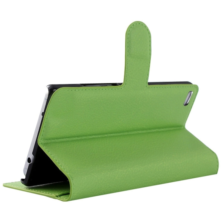 Lichee Texture Leather Case with Holder & Card Slots & Wallet for Huawei P8