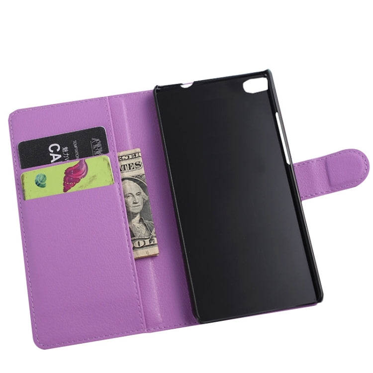 Lichee Texture Leather Case with Holder & Card Slots & Wallet for Huawei P8