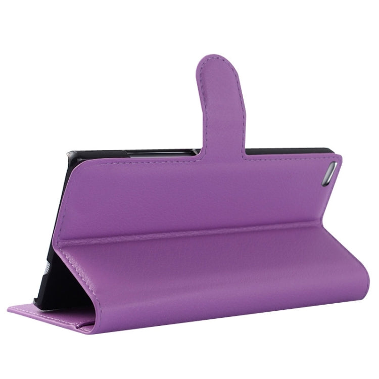 Lichee Texture Leather Case with Holder & Card Slots & Wallet for Huawei P8