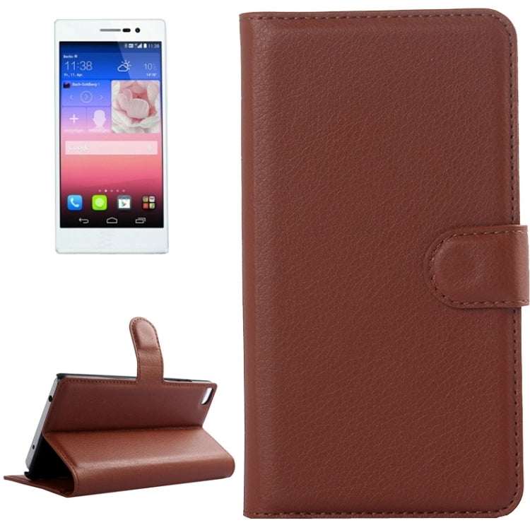 Lichee Texture Leather Case with Holder & Card Slots & Wallet for Huawei P8