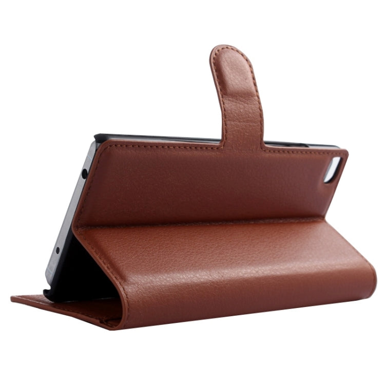 Lichee Texture Leather Case with Holder & Card Slots & Wallet for Huawei P8