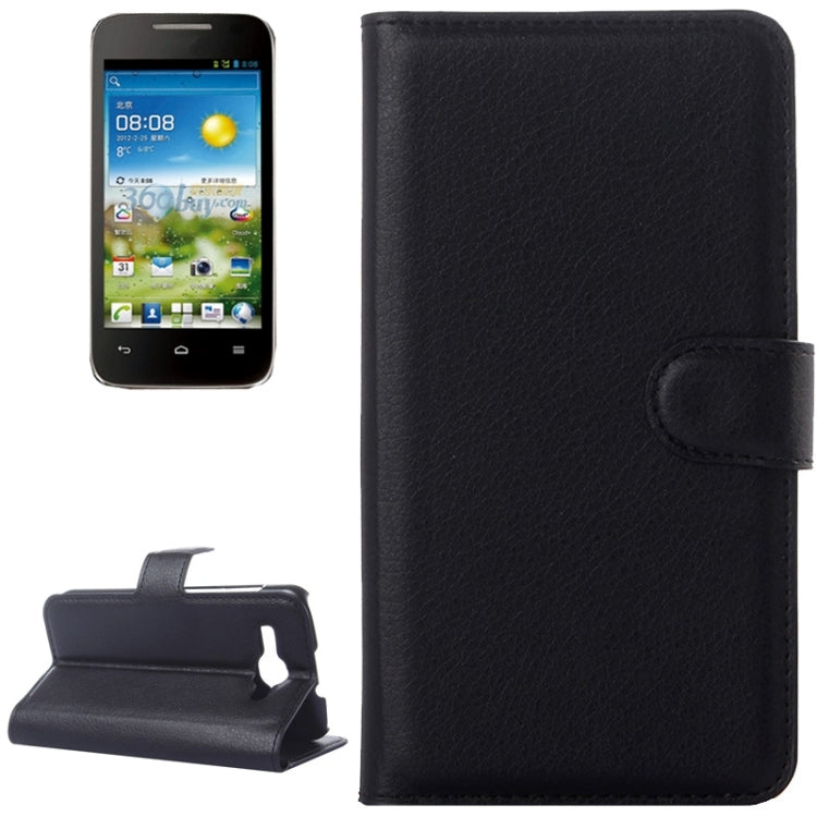 Lichee Texture Leather Case with Holder & Card Slots & Wallet for Huawei Ascend Y520
