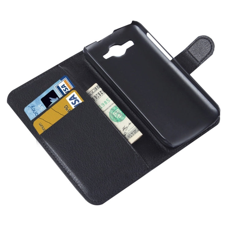 Lichee Texture Leather Case with Holder & Card Slots & Wallet for Huawei Ascend Y520