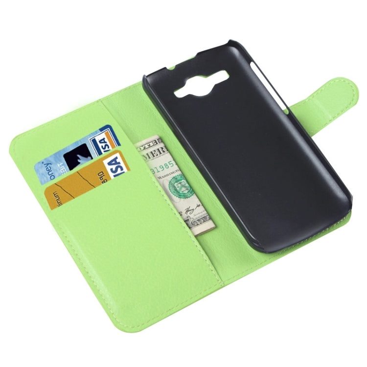 Lichee Texture Leather Case with Holder & Card Slots & Wallet for Huawei Ascend Y520