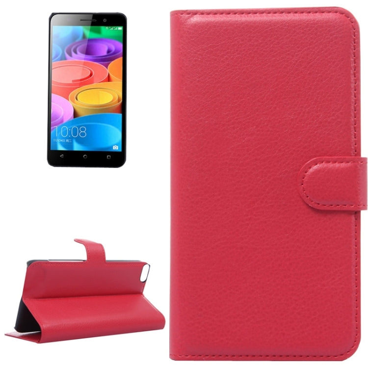 Litchi Texture Leather Case with Holder & Card Slots & Wallet for Huawei Honor 4X Play