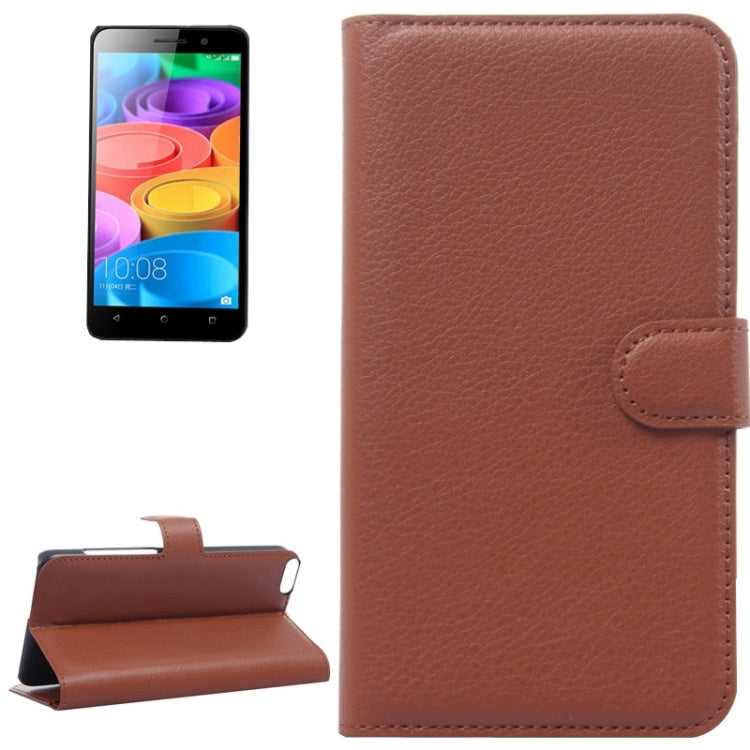 Litchi Texture Leather Case with Holder & Card Slots & Wallet for Huawei Honor 4X Play
