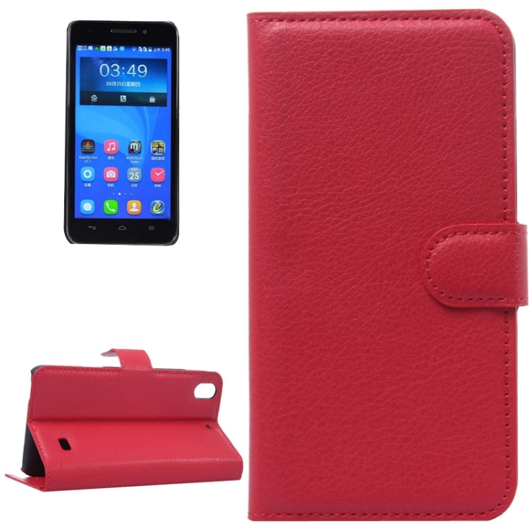 Litchi Texture Leather Case with Holder & Card Slots & Wallet for Huawei Honor 4 Play / Ascend G620s