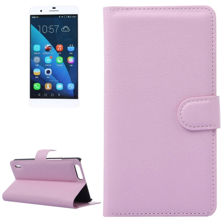 Litchi Texture Leather Case with Holder & Card Slots & Wallet for Huawei Honor 6 Plus