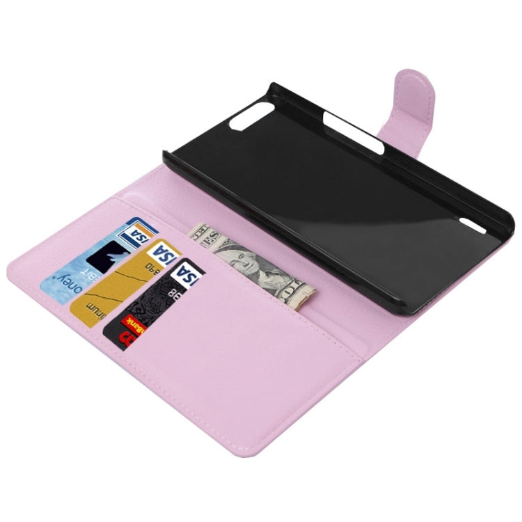 Litchi Texture Leather Case with Holder & Card Slots & Wallet for Huawei Honor 6 Plus