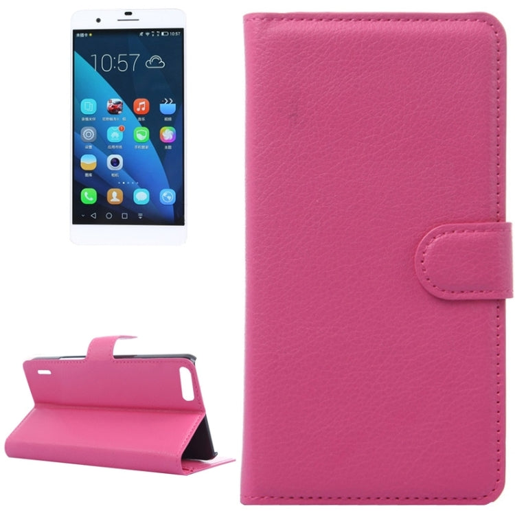 Litchi Texture Leather Case with Holder & Card Slots & Wallet for Huawei Honor 6 Plus