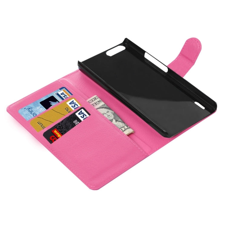 Litchi Texture Leather Case with Holder & Card Slots & Wallet for Huawei Honor 6 Plus