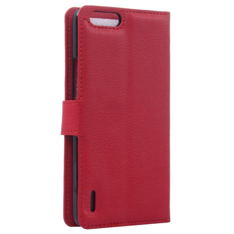 Litchi Texture Leather Case with Holder & Card Slots & Wallet for Huawei Honor 6 Plus