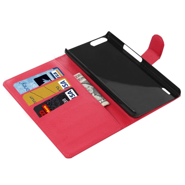 Litchi Texture Leather Case with Holder & Card Slots & Wallet for Huawei Honor 6 Plus