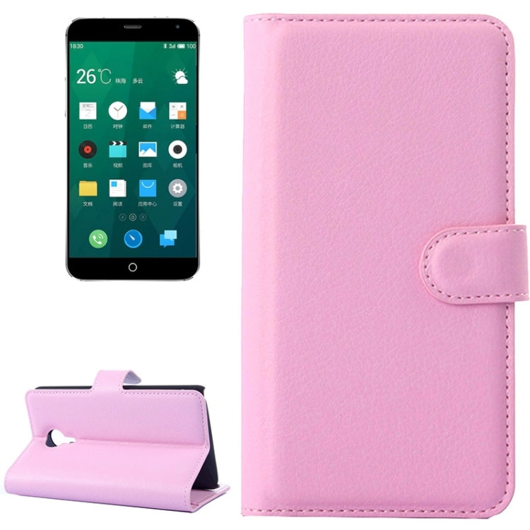 Lichee Texture Leather Case with Holder & Card Slots & Wallet for Meizu MX 4