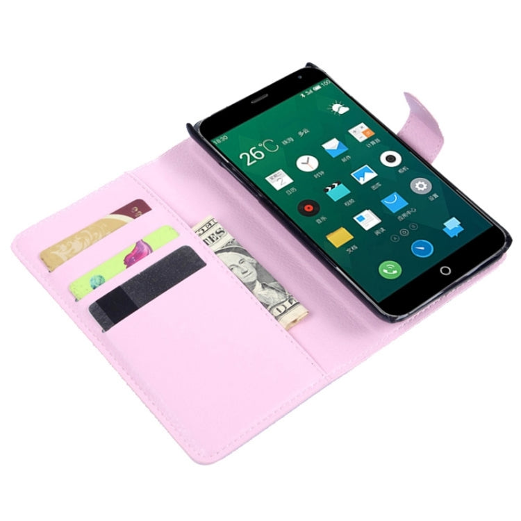 Lichee Texture Leather Case with Holder & Card Slots & Wallet for Meizu MX 4