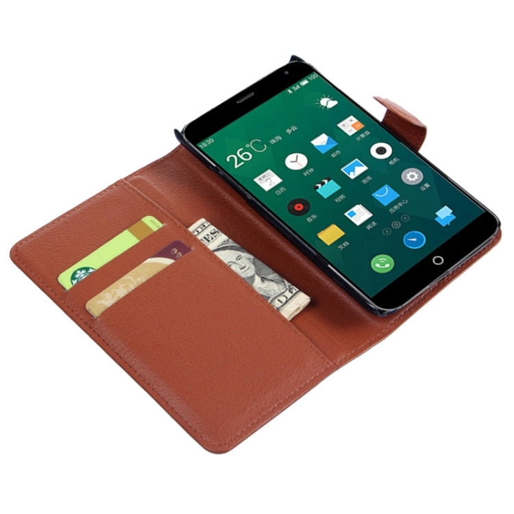 Lichee Texture Leather Case with Holder & Card Slots & Wallet for Meizu MX 4