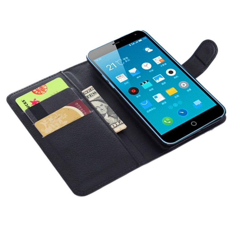Lichee Texture Leather Case with Holder & Card Slots & Wallet for Meizu M1 Note