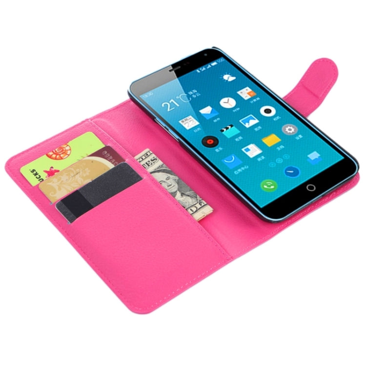 Lichee Texture Leather Case with Holder & Card Slots & Wallet for Meizu M1 Note