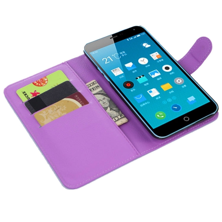 Lichee Texture Leather Case with Holder & Card Slots & Wallet for Meizu M1 Note