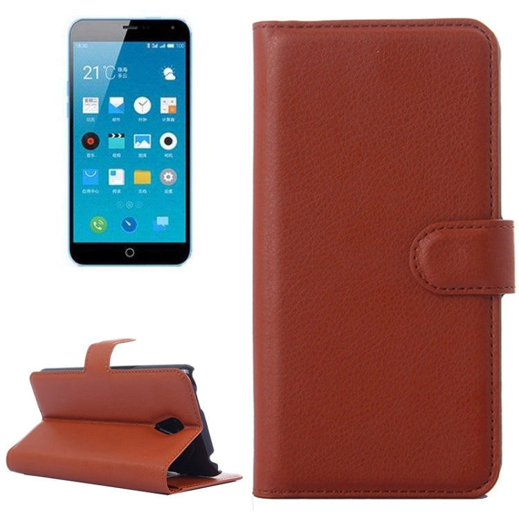 Lichee Texture Leather Case with Holder & Card Slots & Wallet for Meizu M1 Note